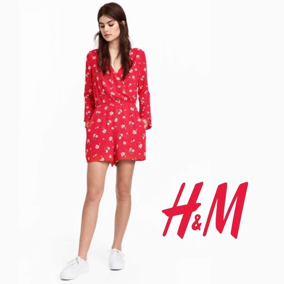 H&m red romper Clearance
